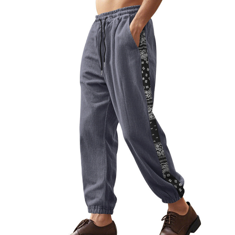 Casual cargo pants for men with elastic waistband and printed side details Lune London