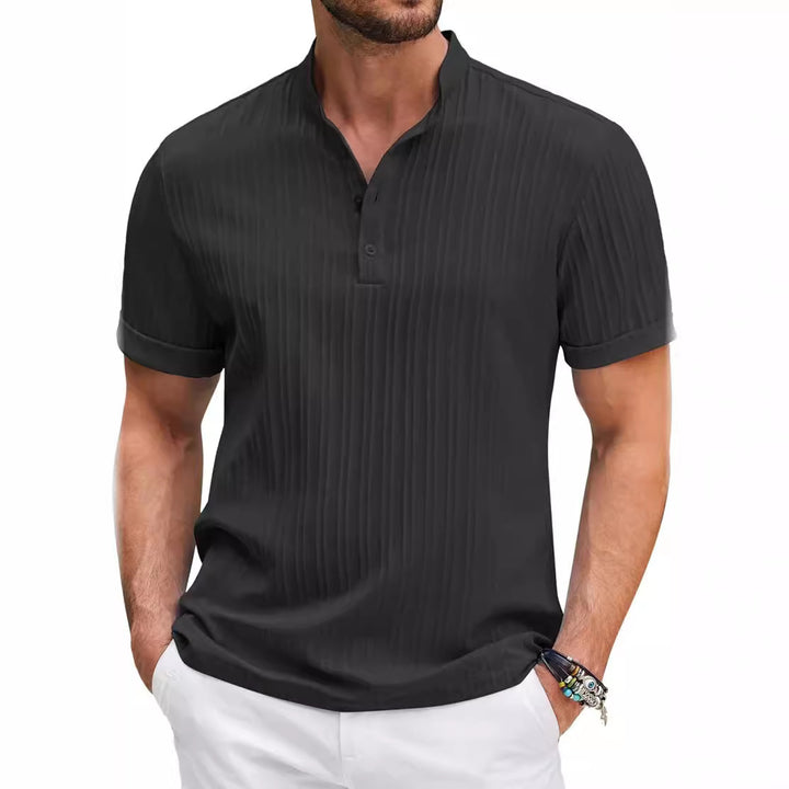 Men's trendy short-sleeve polo with textured design Lune London