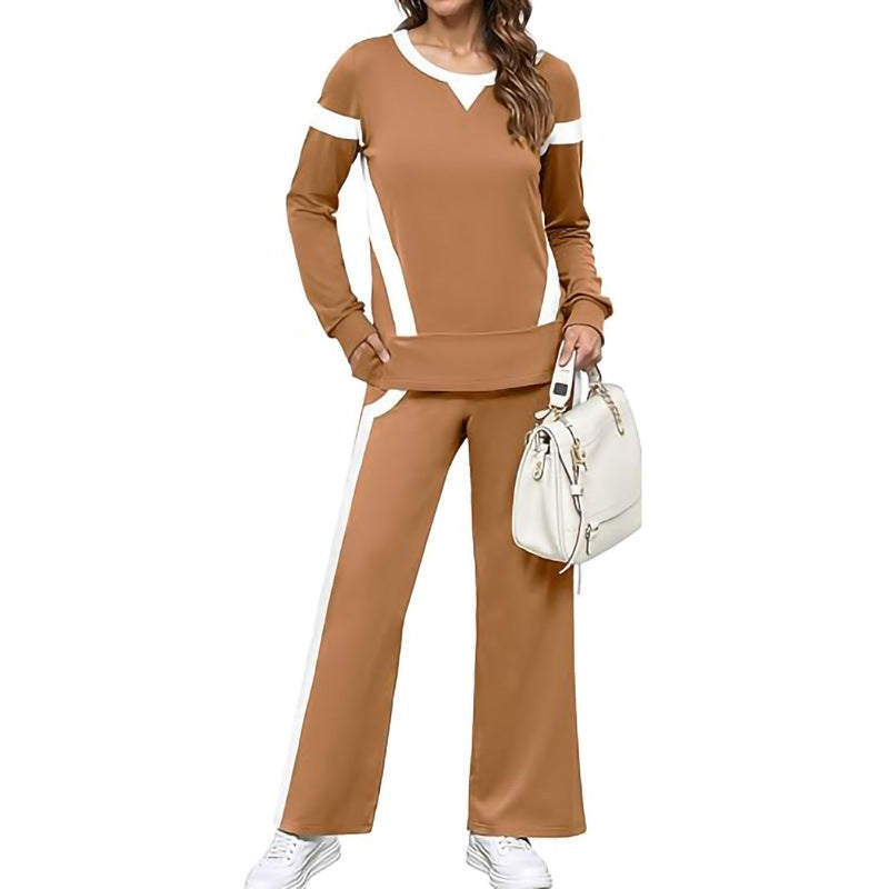 Ladies Sports Sweatshirt and Wide Jogging Pants Set Lune London