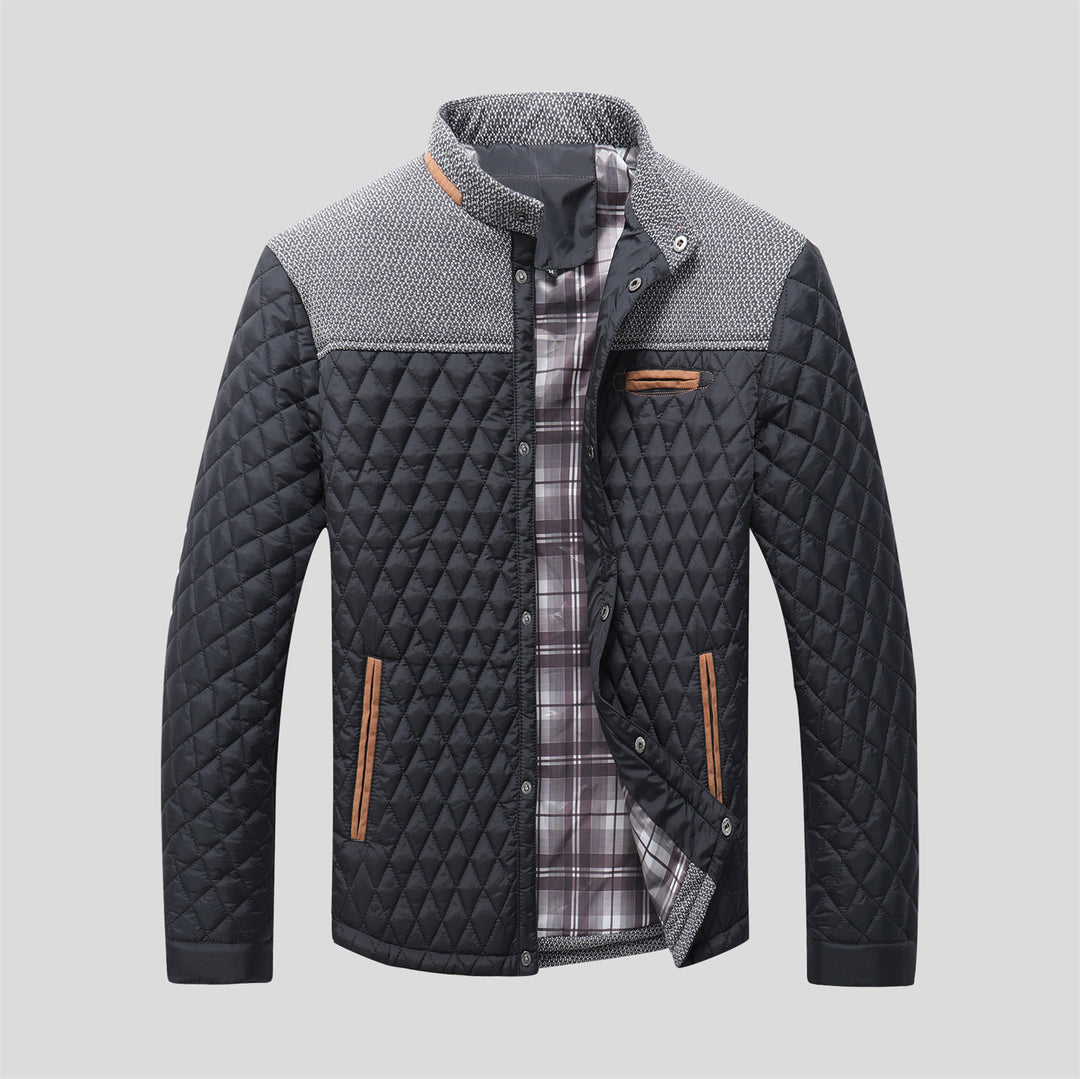 Quilted men's transition jacket with modern collar Lune London