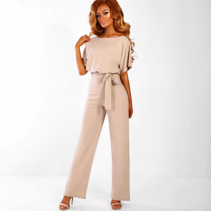 Ladies elegant wide-leg jumpsuit with chic and stylish waist detail