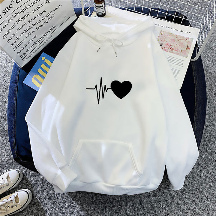 Women's hoodie with heartbeat motif Chic & Stil