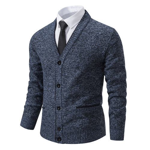 Knit jacket for men with V-neck and elegant details Lune London