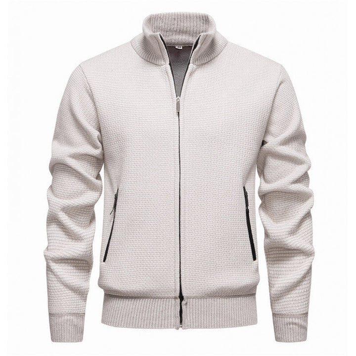 Men's knit jacket with modern zipper and stylish zippered side pockets Lune London