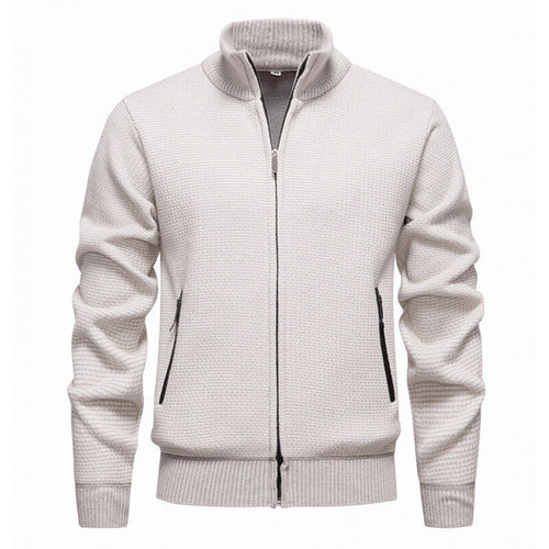 Men's knit jacket with modern zipper and stylish zippered side pockets Lune London