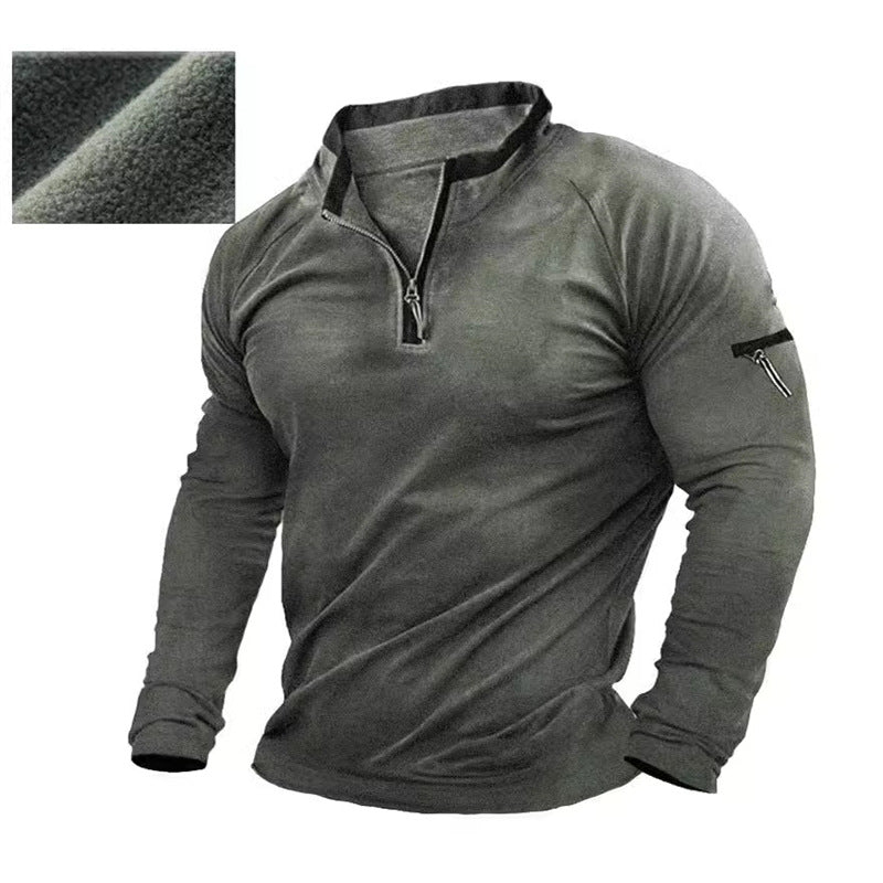 Men's sweater with half-zip closure and practical pockets Lune London