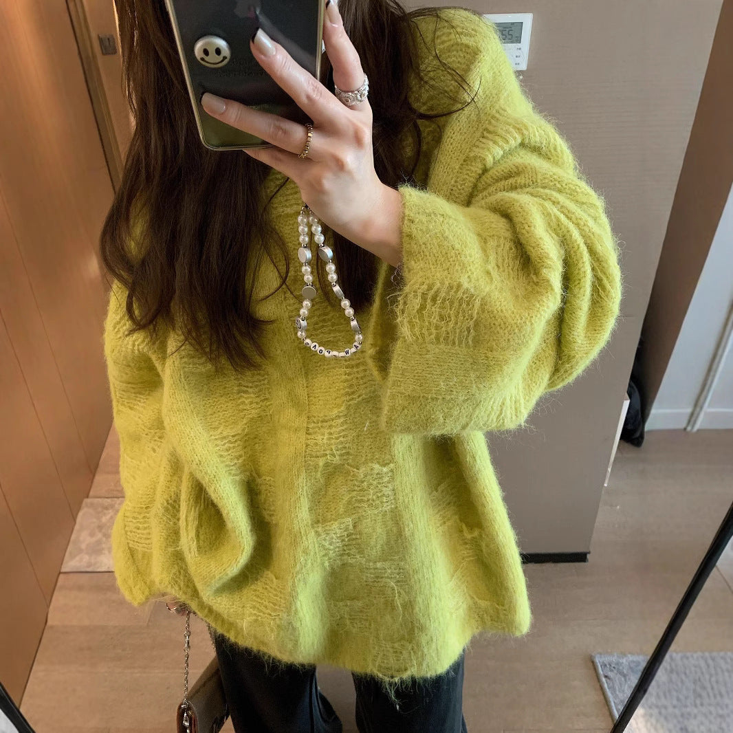Oversized knit sweater for women in a casual style