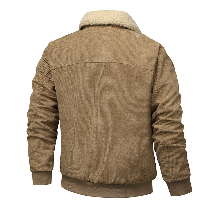 Corduroy jacket lined for men with practical cut and teddy lining Lune London
