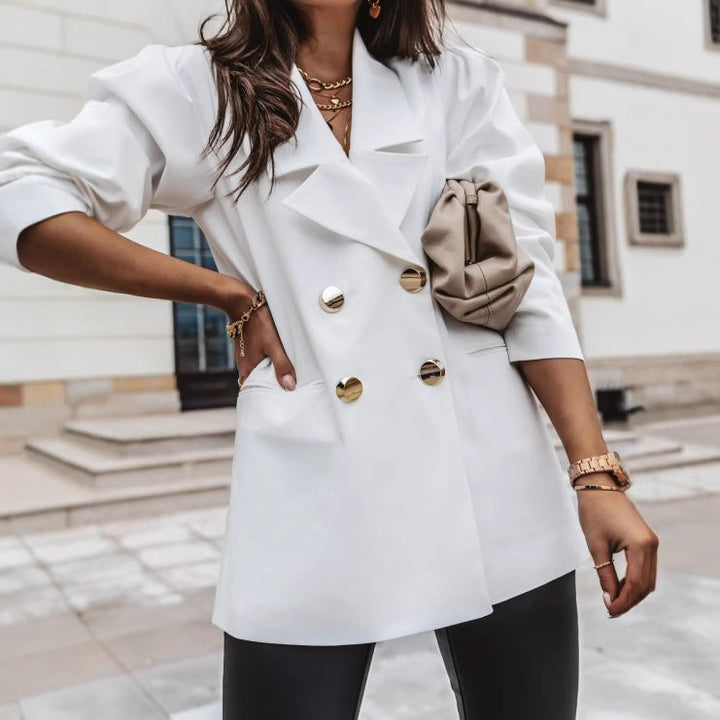 Lune London | Ladies elegant oversized blazer with pockets and button details
