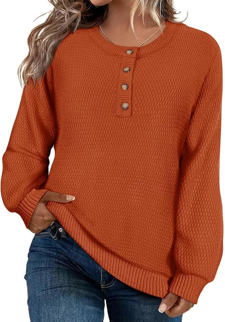 Casual shirt sweater for women with button placket and textured pattern Lune London
