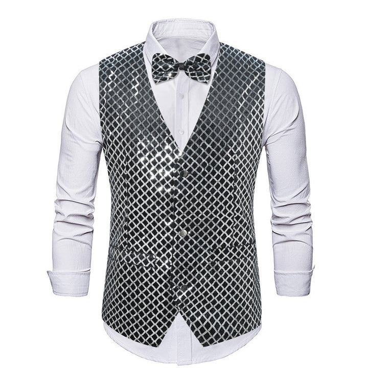 Elegant sequin blazer for men with matching tie closure Lune London