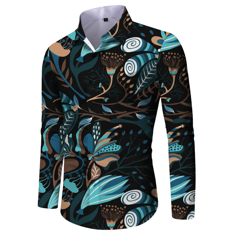 Men's long-sleeve shirt with chic and stylish check pattern
