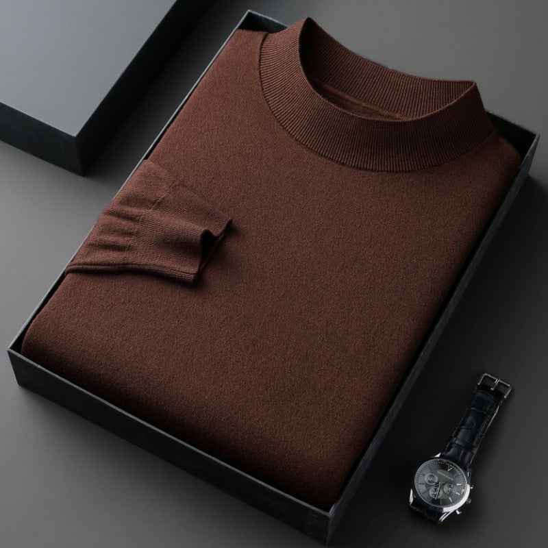 Elegant men's sweater with round neck in fine cotton blend Lune London