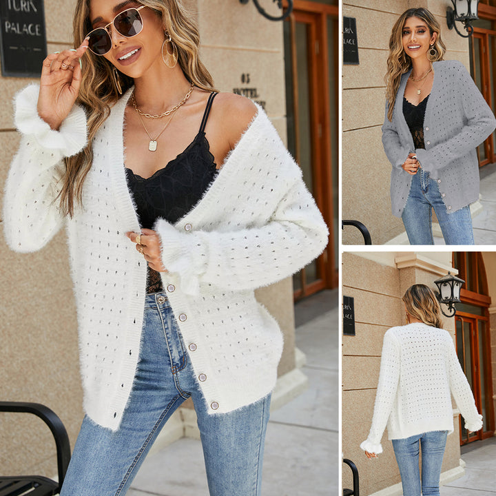 Cardigan pour dames avec un motif distinctif en œillets Chic & Stil