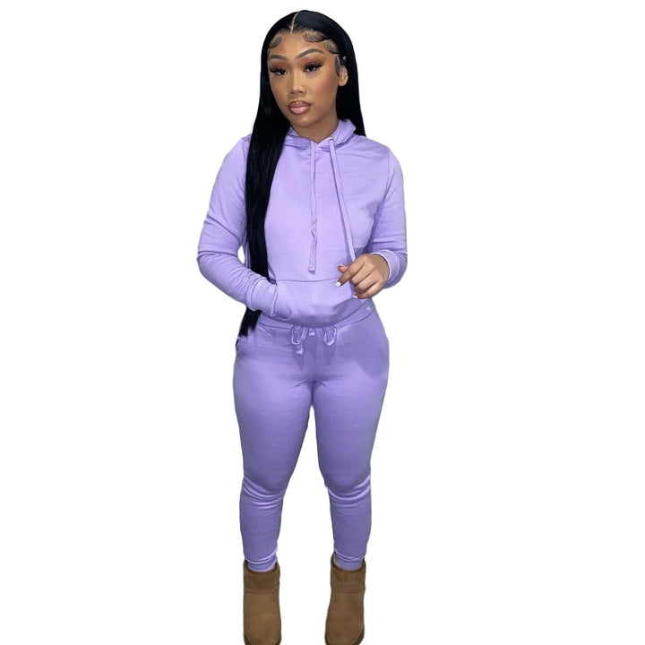 Ladies Sporty Jogging Set with Hood and Elastic Waist Lune London