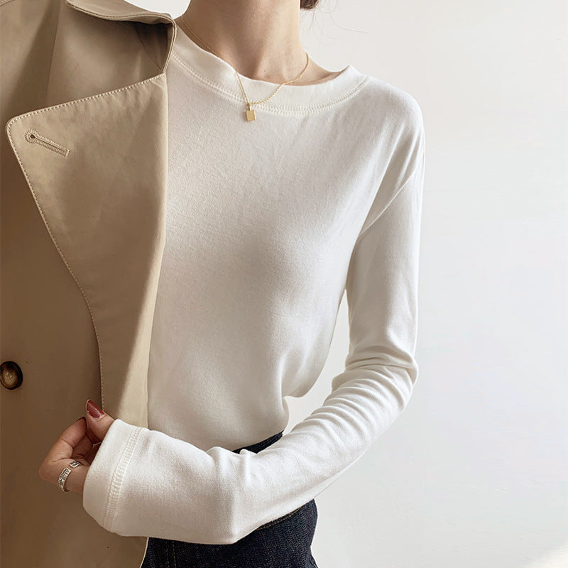 Women's long-sleeved top with fine ribbed texture Chic & Stil
