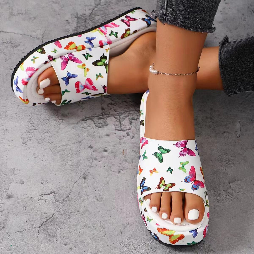 Comfortable strappy sandals for women with a trendy butterfly design Lune London