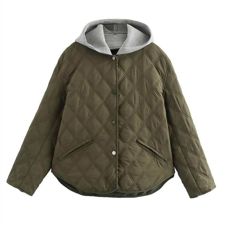 Quilted women's jacket with removable hood Lune London