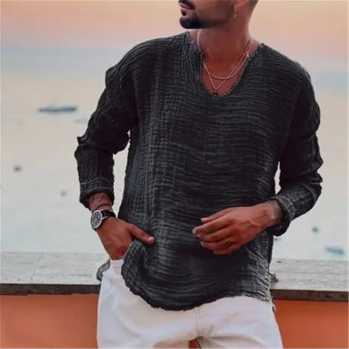 Casual linen shirt for men V neck Lune London