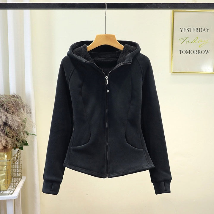 Veste en polaire confortable pour femmes avec fermeture éclair complète et capuche Chic & Stil