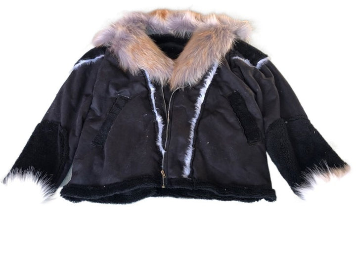 Trendy and warm leather jacket for men with faux fur Lune London
