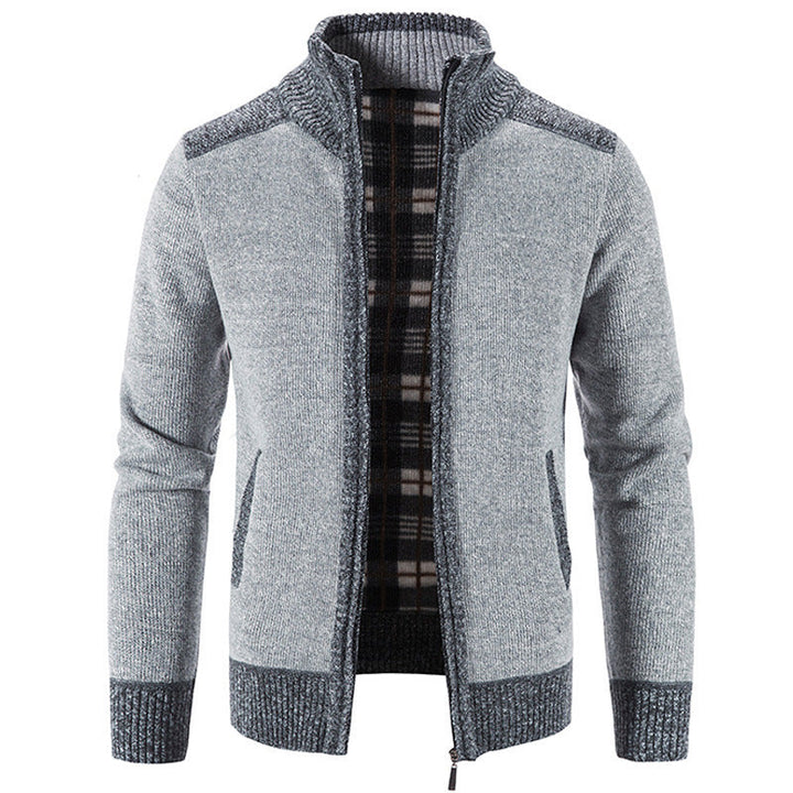 Lune London | Men's Cardigan with Modern Stand-Up Collar and Textured Design