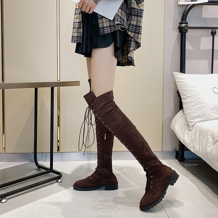 Lune London | Women's Over-the-knee Boots with trendy lacing and slip-resistant sole