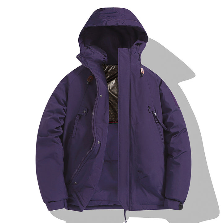 Functional jacket for men with adjustable hood and insulated lining Lune London
