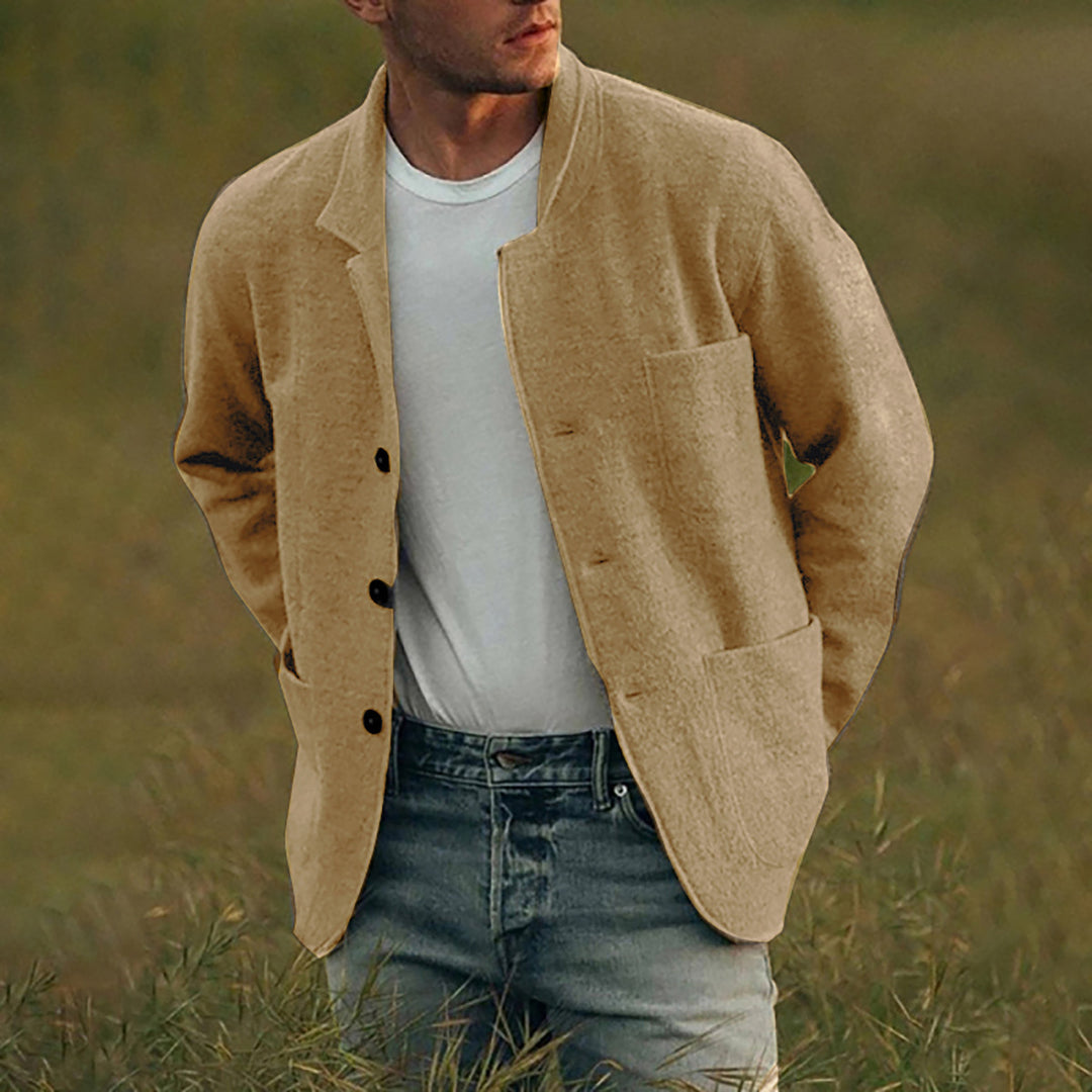 Casual wool jacket for men with practical pockets and button closure Lune London