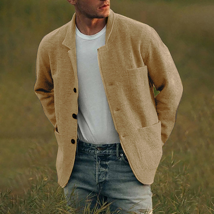 Casual wool jacket for men with practical pockets and button closure Lune London