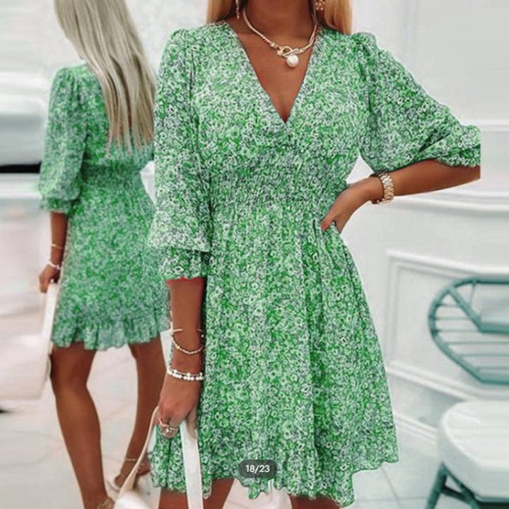 Lune London Cinched waist floral mini dress