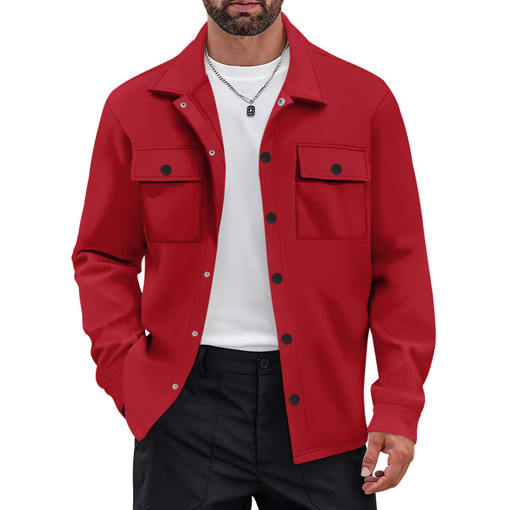 Versatile flannel jacket for men with patch pockets and modern cut Lune London