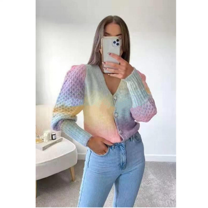 Gradient knit jacket for women with original ribbed design Lune London