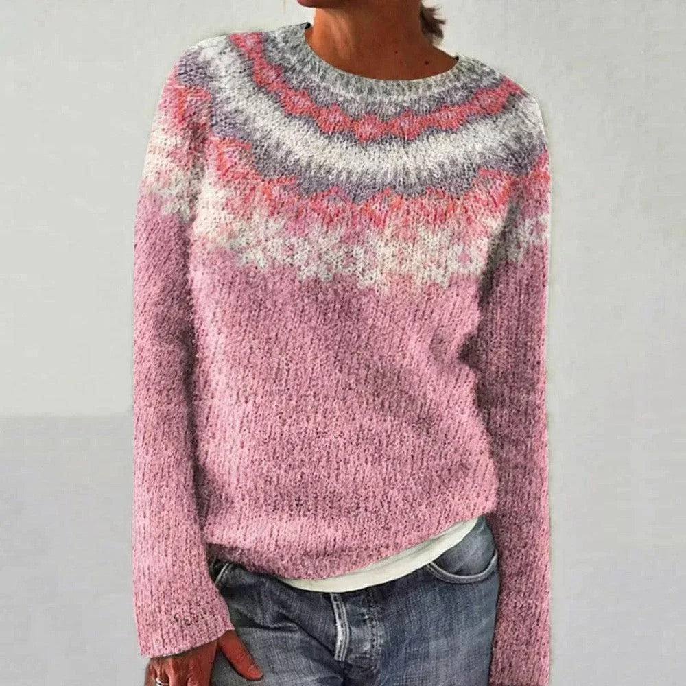 Pull en tricot pour femmes avec un motif vibrant et une coupe confortable Chic & Stil