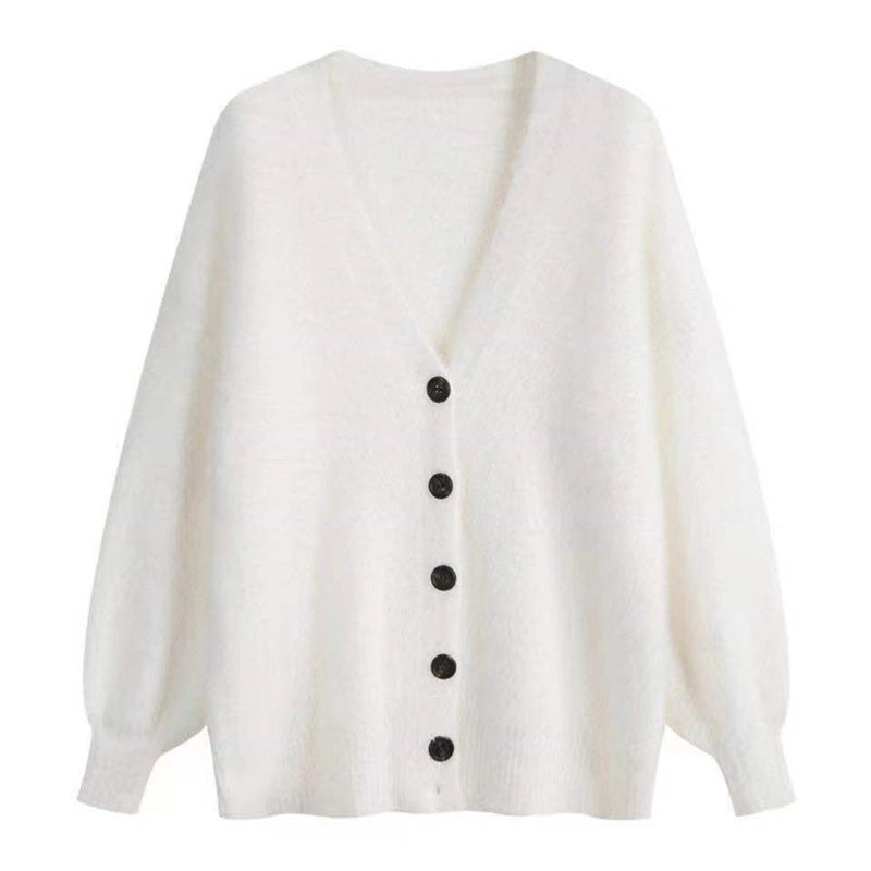 Cardigan en tricot confortable pour femmes avec de grands boutons et une coupe décontractée Chic & Stil