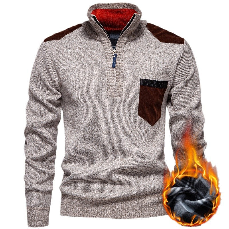 High-quality pullover for men with a high collar and zipper Lune London