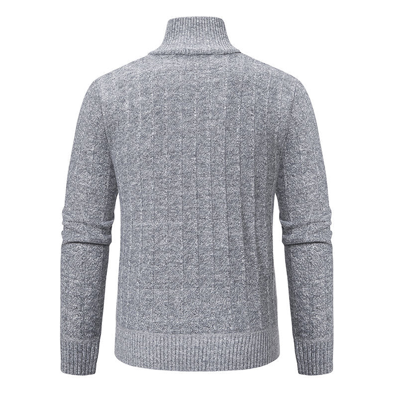 Men's elegant knitted sweater with half-zip Lune London