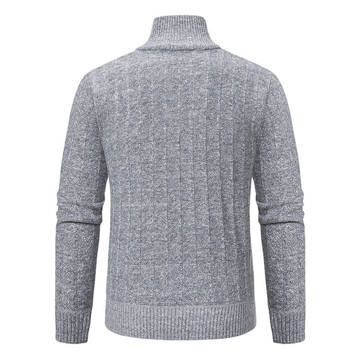 Men's elegant knitted sweater with half-zip Lune London