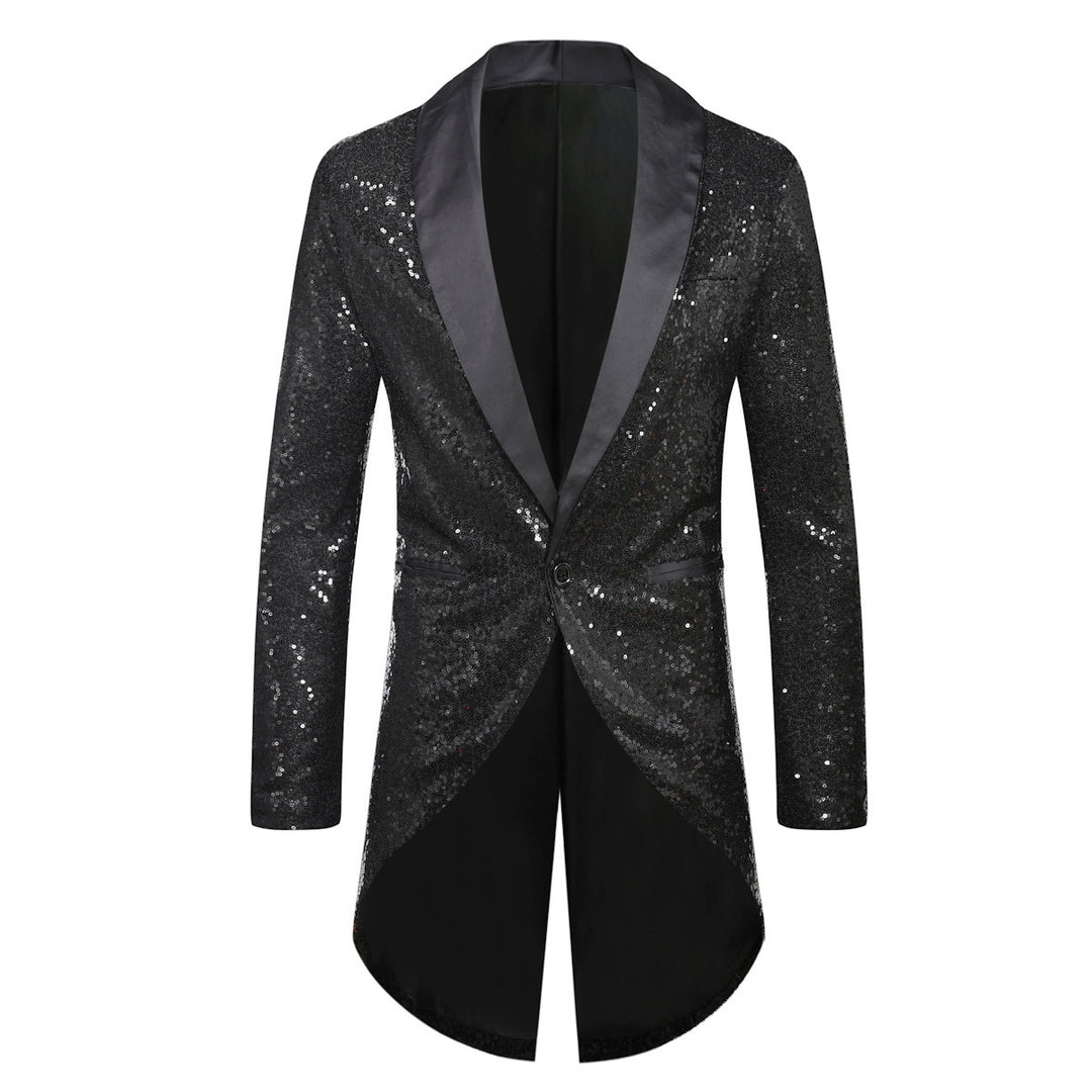Shiny suit jacket for men with elegant shawl collar Lune London