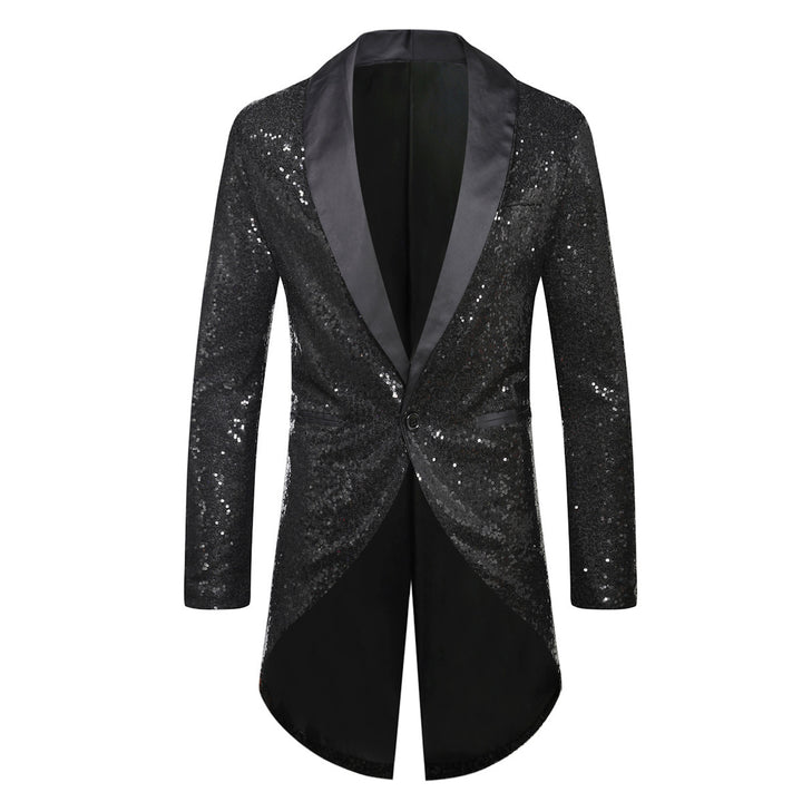 Shiny suit jacket for men with elegant shawl collar Lune London