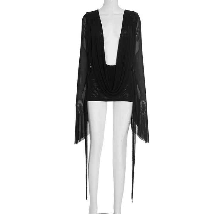 Women's Flowing Kaftan with Wide Sleeves and Deeper Neckline Lune London