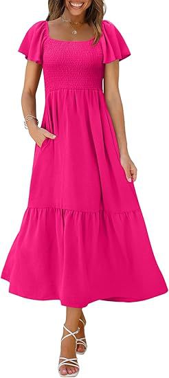 Maxi dress for women with thin straps and voluminous ruffles Lune London