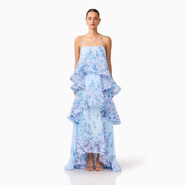 Women's maxi dress with ruffle details Lune London