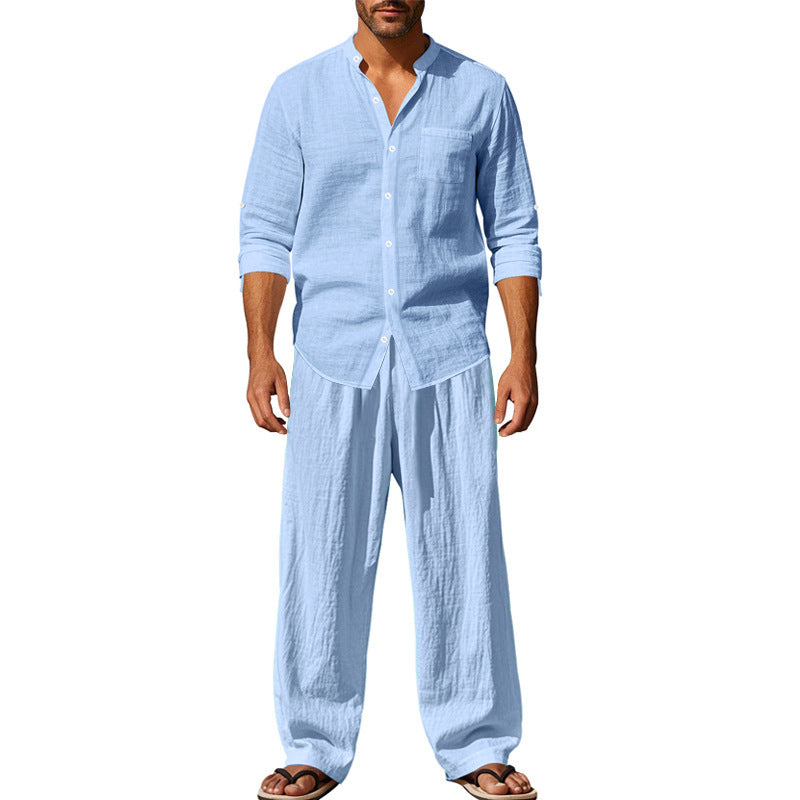 Linen leisure set for men with a modern cut and practical pockets Lune London