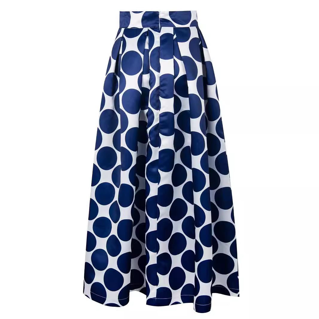 Ladies' A-line skirt with large polka dot pattern Lune London