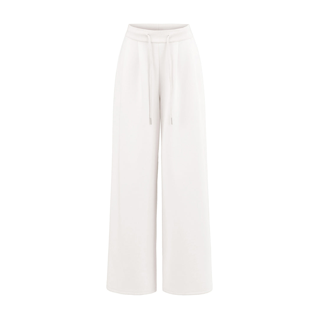 Wide jogger pants for women with elastic waist and decorative drawstring Lune London