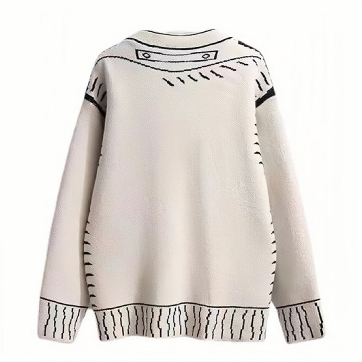Women's Cardigan with Unique Graphic Design and High-Quality Button Details Lune London