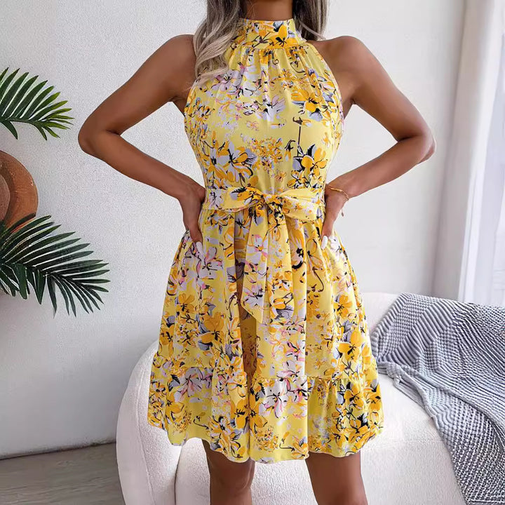 Lune London Women's Floral Mini Dress with Collar