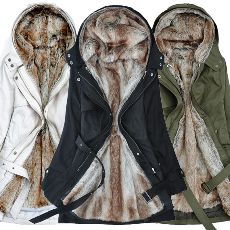 Ladies Warm Lined Outdoor Jacket with Hood Lune London