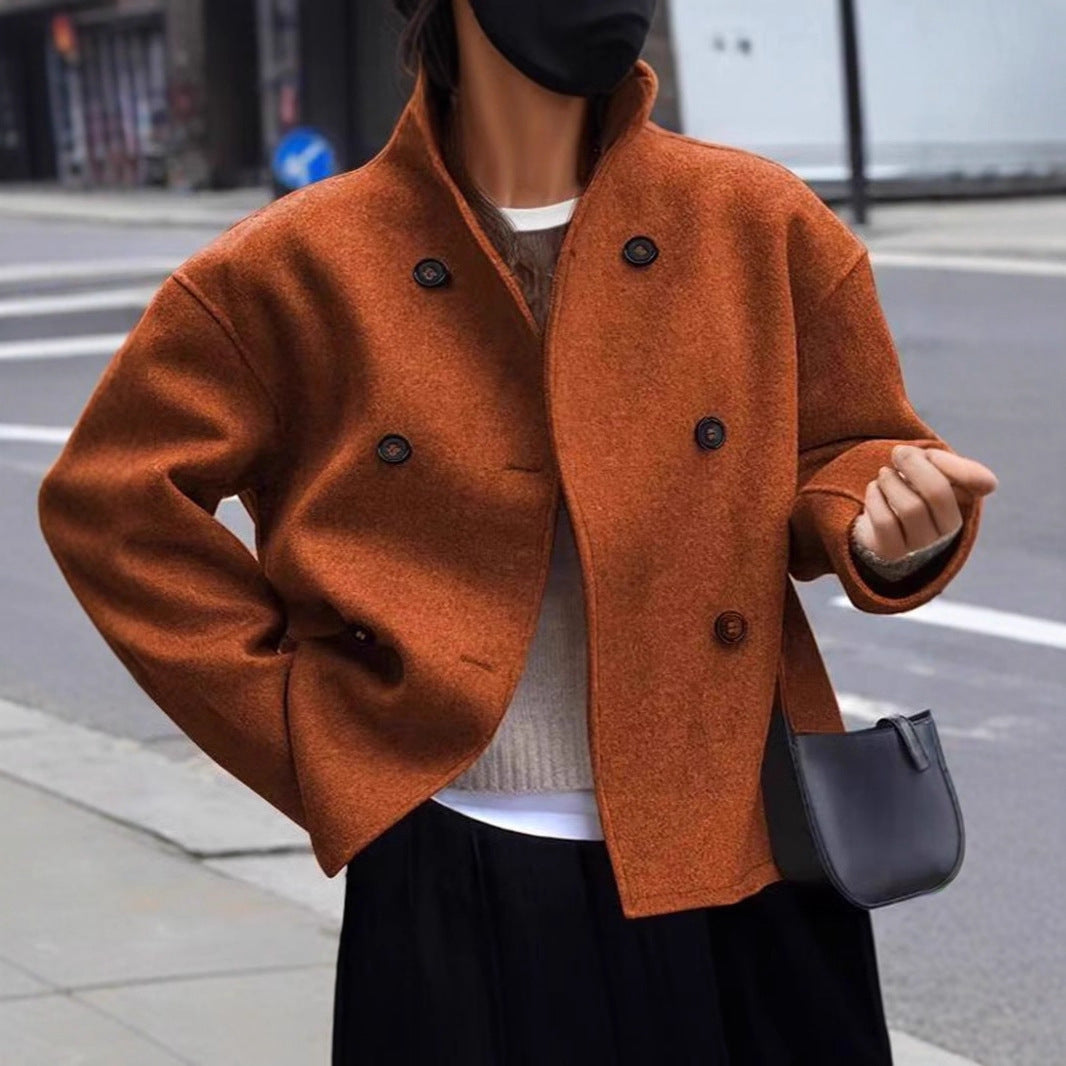 Women's wool coat with double-breasted buttons and loose fit Lune London